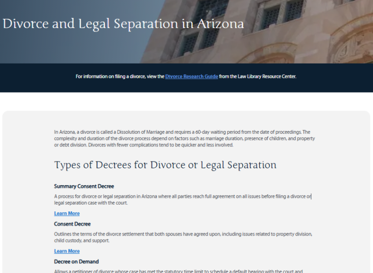 Filing For Divorce In Maricopa County Arizona